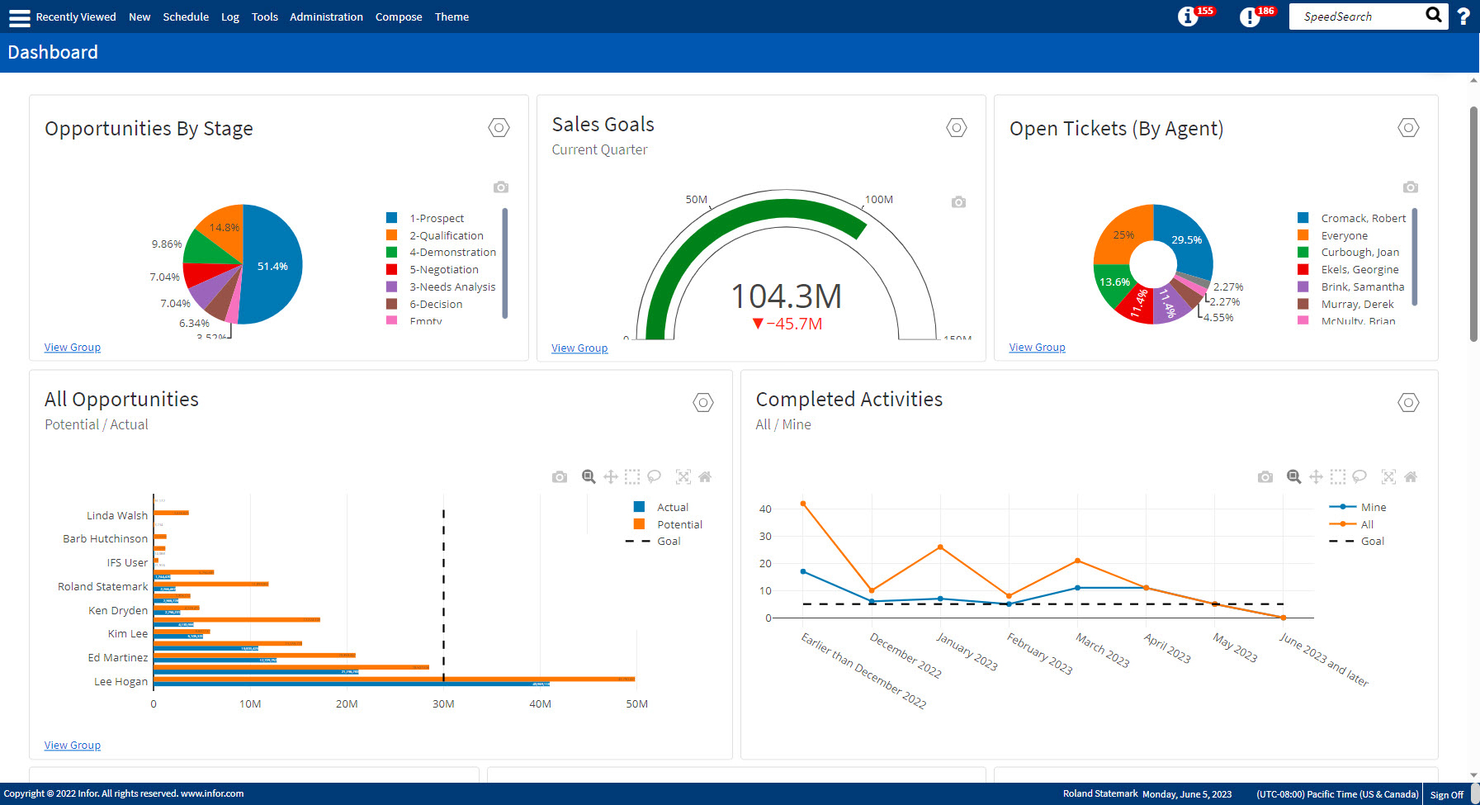 Infor CRM screenshot - 22 Beste Softwarelösungen für Enterprise Sales im Test 2026