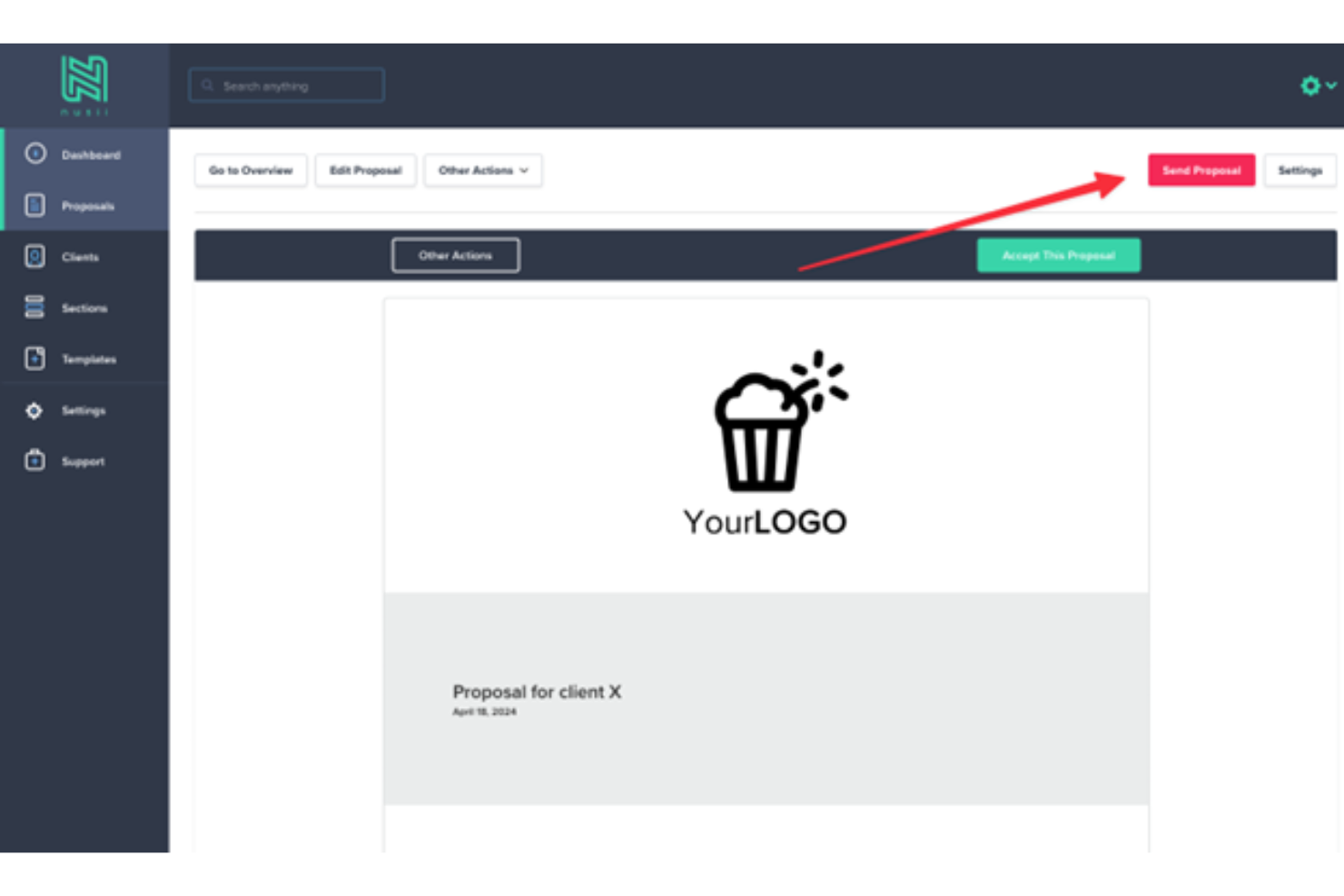 Nusii screenshot - 17 Meilleurs Logiciels de Devis Commercial Passés en Revue en 2026