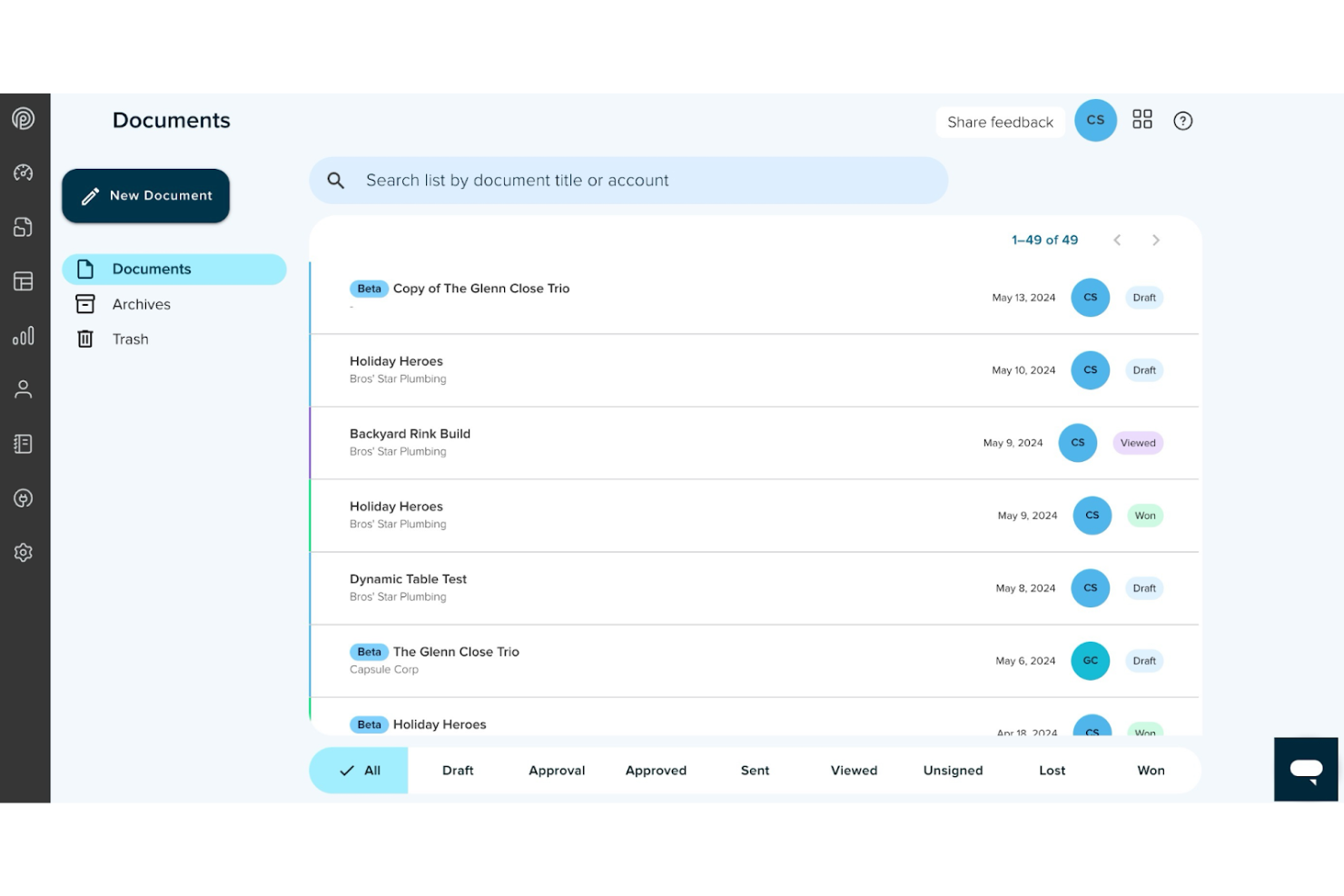 Proposify screenshot - Die 17 besten Softwarelösungen für Verkaufsangebote im Test 2026