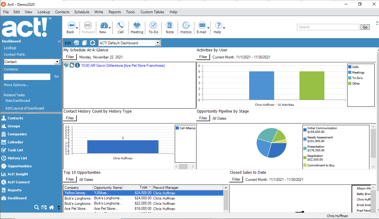 Act! CRM screenshot - 20 Meilleurs Logiciels CRM Pour Intégration Avec Outlook En 2026