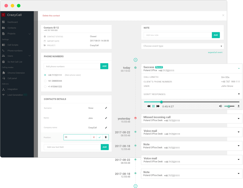 CrazyCall screenshot - Die 10 besten Vertriebswahl-Software im Test für 2026