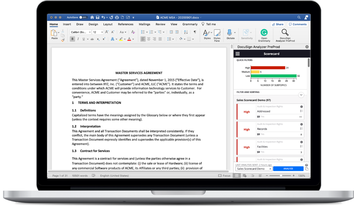 Docusign screenshot - 20 Meilleurs Logiciels d’Analyse de Contrats en 2026
