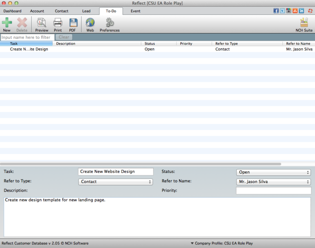 Reflect CRM screenshot - 10 meilleurs logiciels de base de données clients examinés pour 2026
