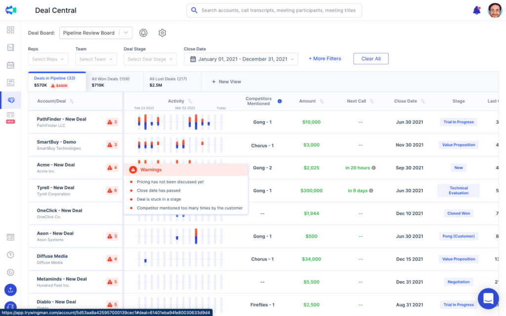 Clari Copilot screenshot - 22 beste Conversation Intelligence Software im Jahr 2026