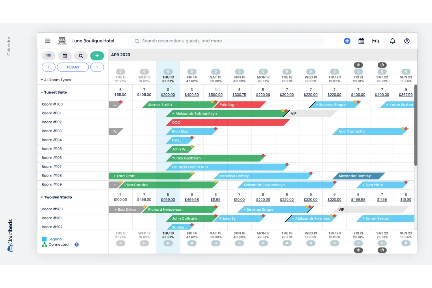Cloudbeds screenshot - 10 Mejores Software CRM para Hoteles Analizados en 2026