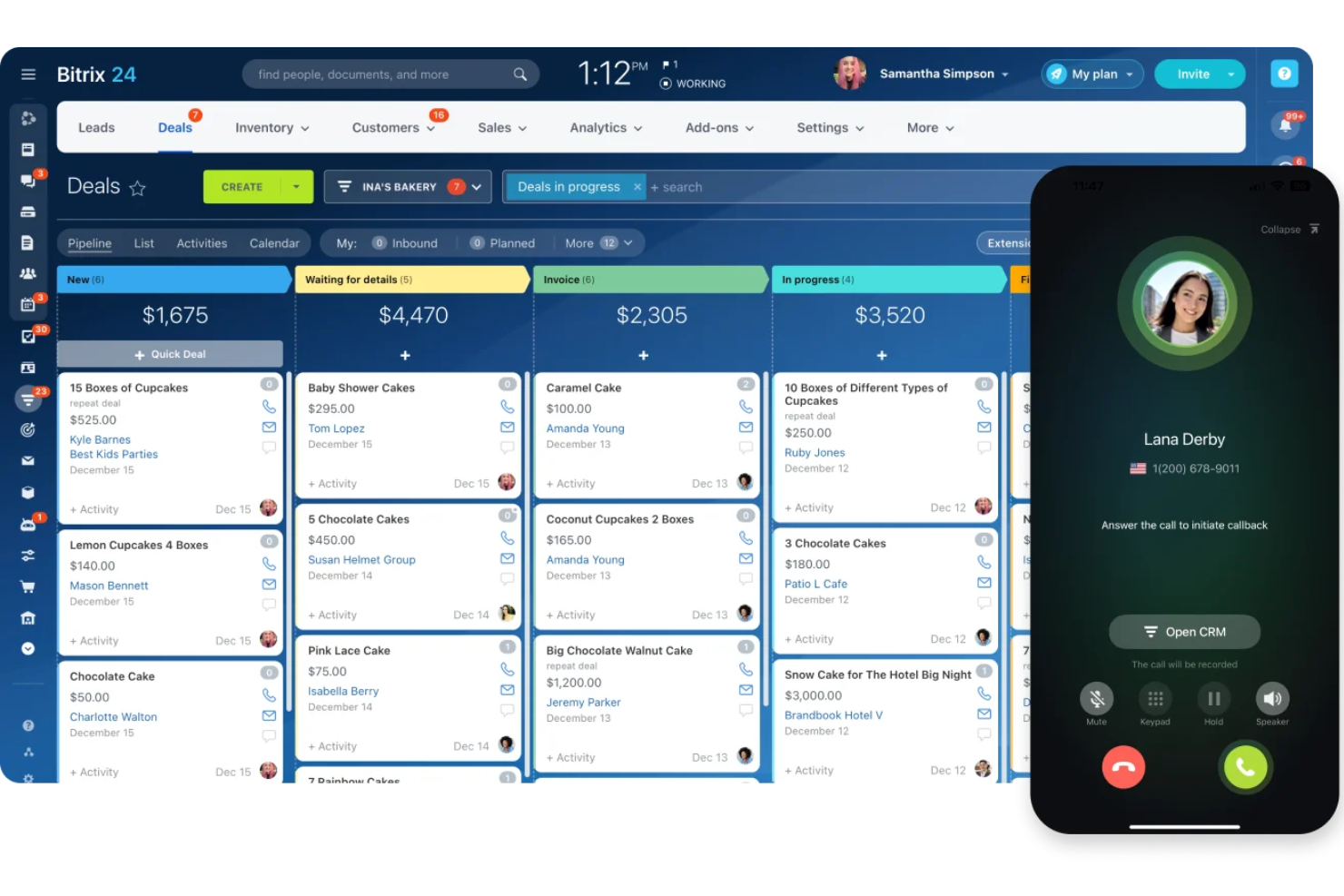 Bitrix24 Mobile CRM screenshot - Los 10 mejores CRM móviles en 2026
