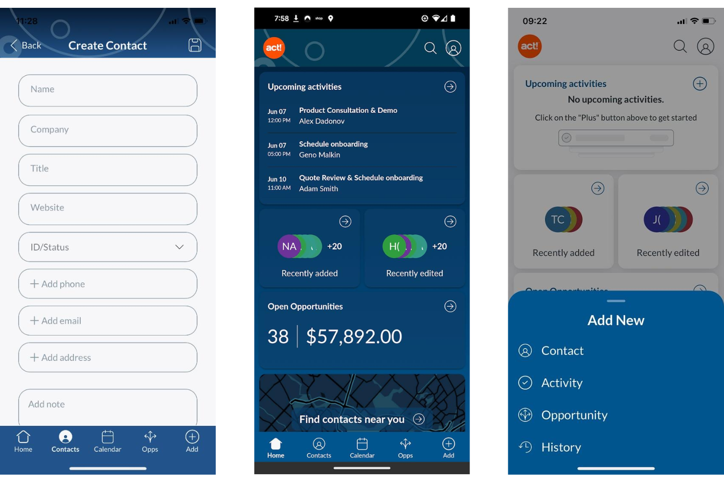 Act! screenshot - Le 10 migliori CRM mobile nel 2026
