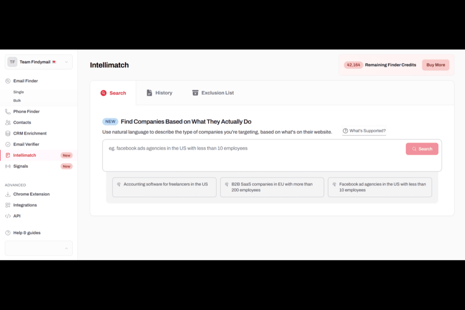 Findymail screenshot - I 10 migliori software per la ricerca di potenziali clienti nel 2026