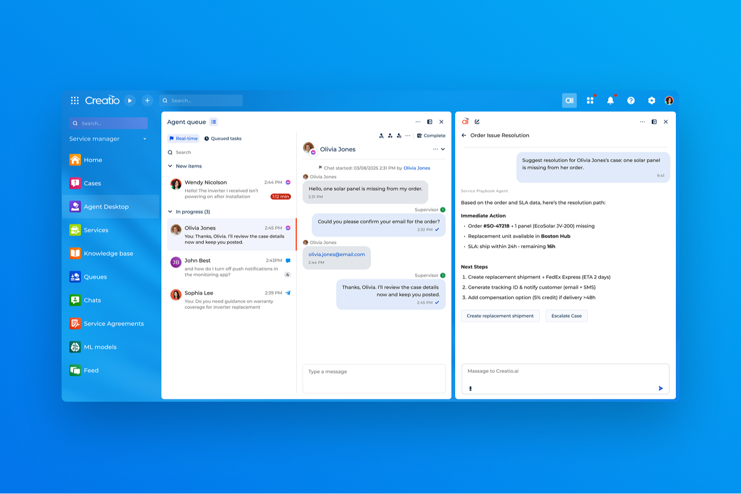 Creatio CRM screenshot - Le 10 migliori alternative a Salesforce da considerare nel 2026