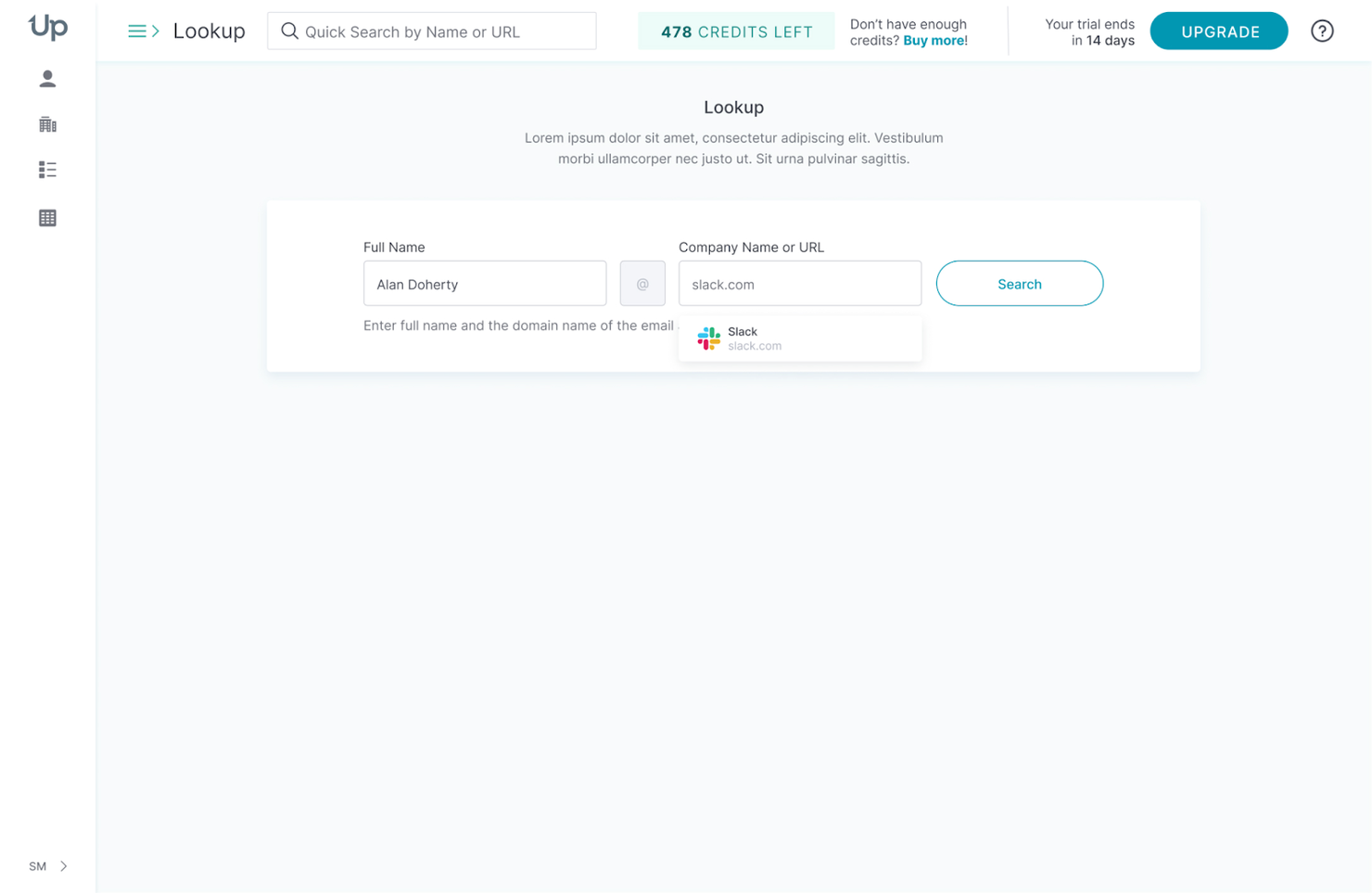 UpLead screenshot - I 10 migliori software di intelligence per le vendite nel 2026