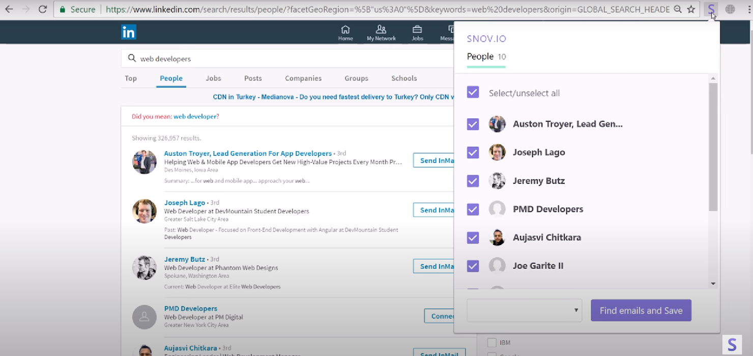 Snovio screenshot - 10 Mejores Software de Inteligencia de Ventas en 2026