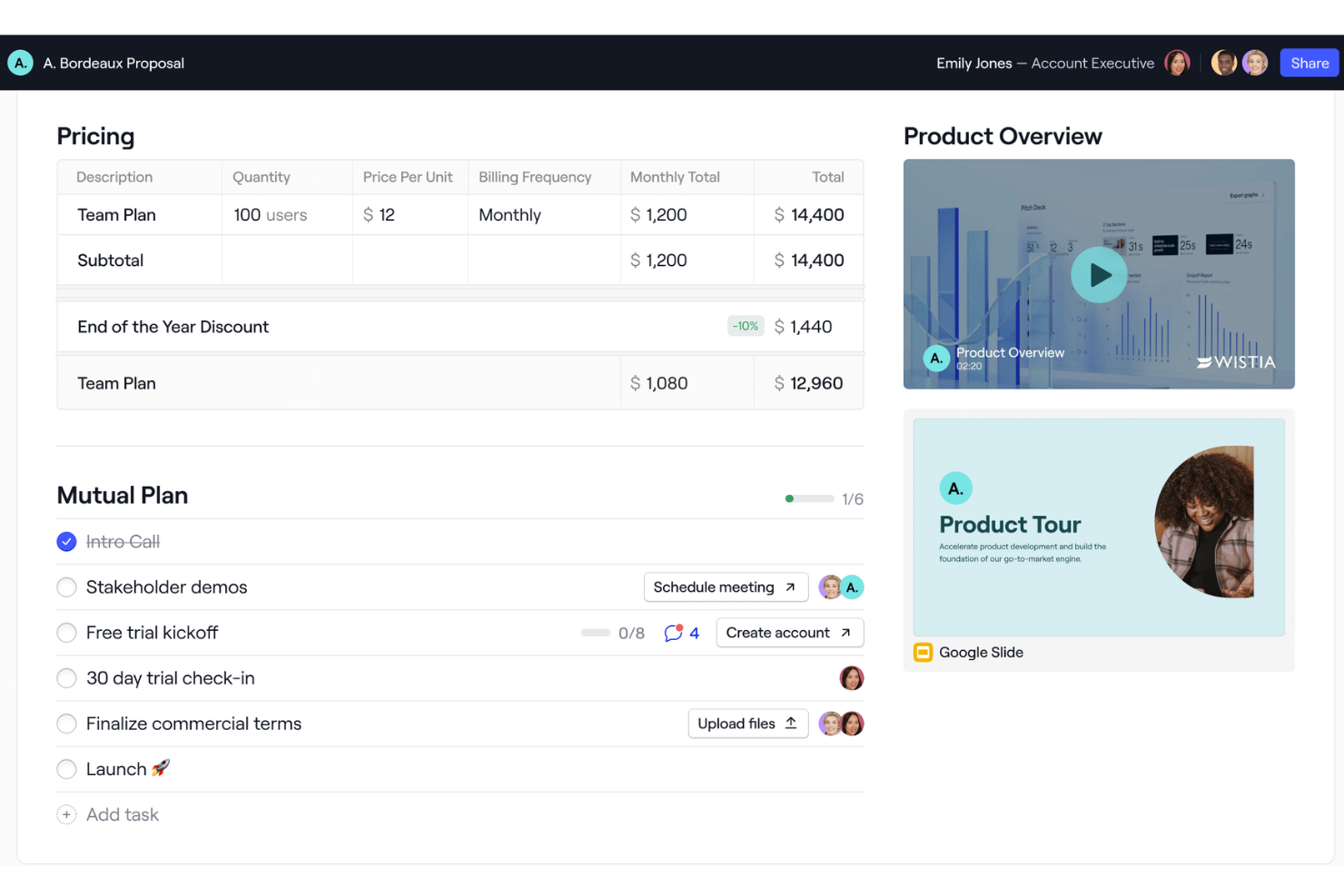 Dock screenshot - Le 10 Migliori Soluzioni di Sales Enablement Recensite per il 2026