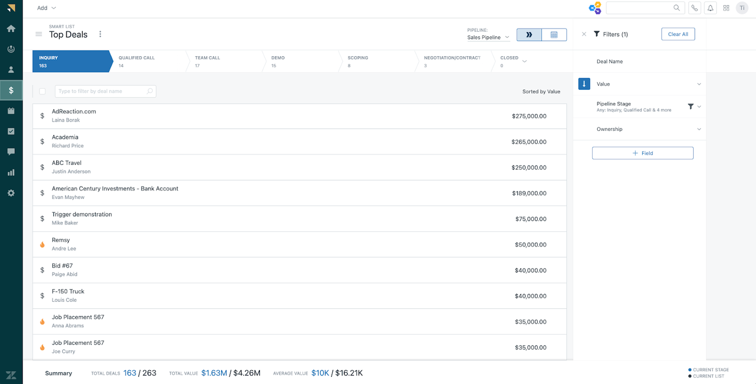 Zendesk screenshot - 10 Mejores Software de Bases de Datos de Ventas Revisados para 2026