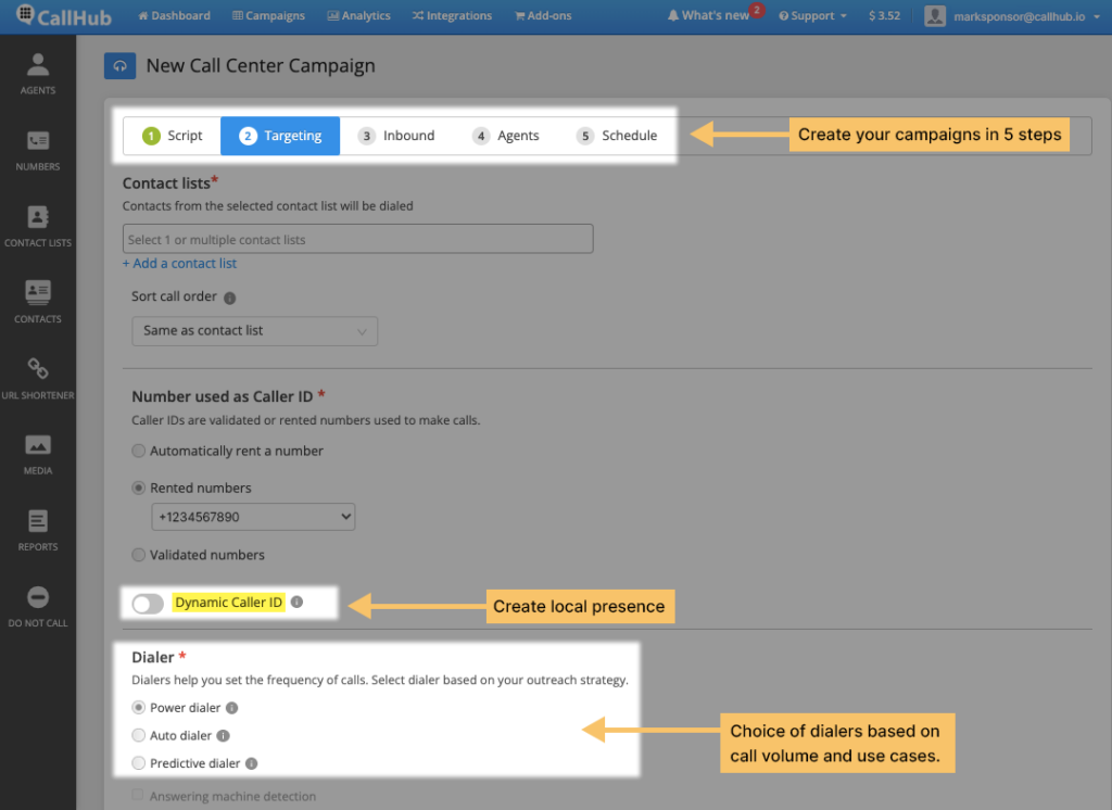 CallHub screenshot - 10 Mejores Programas Marcadores de Ventas Revisados Para 2026