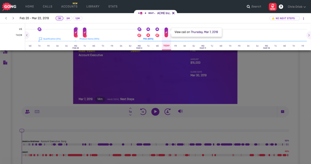 Gong screenshot - Los 10 Mejores Software de Analítica de Ventas Revisados Para 2026