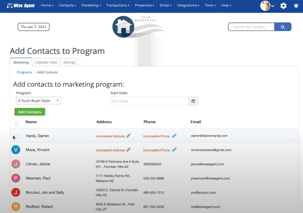 Wise Agent screenshot - 10 Migliori Software CRM Immobiliare Recensiti per il 2026