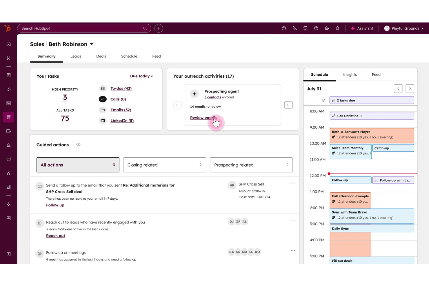 HubSpot Sales Hub screenshot - I 10 migliori software per la gestione dei preventivi nel 2026