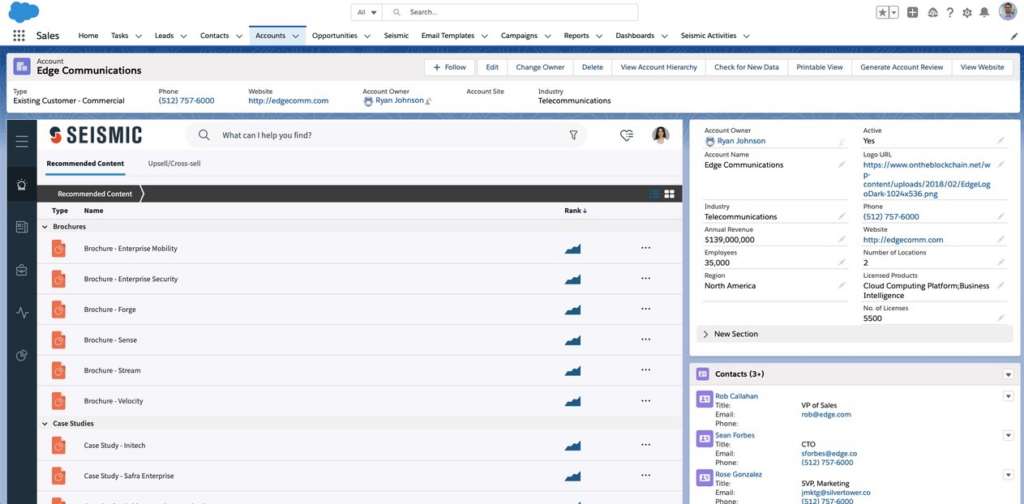 Seismic screenshot - 10 Migliori Software di Presales Recensiti per il 2026