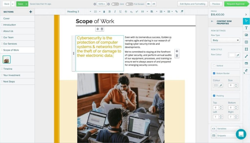 Proposify screenshot - I 10 Migliori Software di Gestione delle Proposte nel 2026