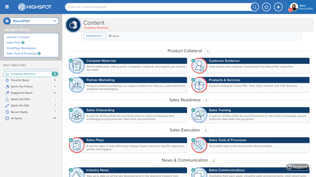 Highspot screenshot - 10 Migliori Software di Presales Recensiti per il 2026
