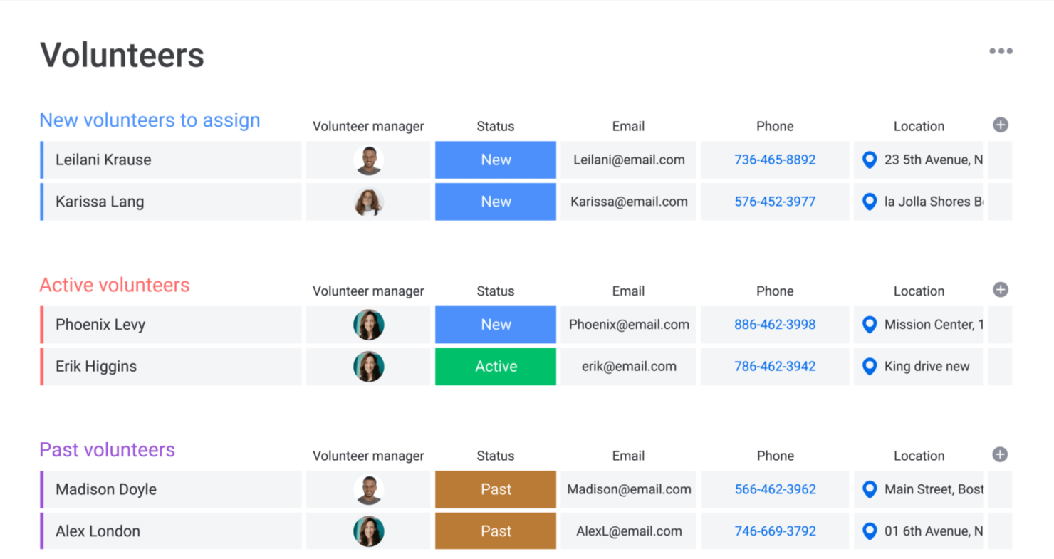 monday CRM screenshot - 10 Migliori Software CRM per Organizzazioni Non Profit Recensiti per il 2026