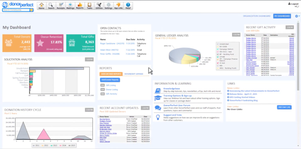 DonorPerfect screenshot - 10 Migliori Software CRM per Organizzazioni Non Profit Recensiti per il 2026