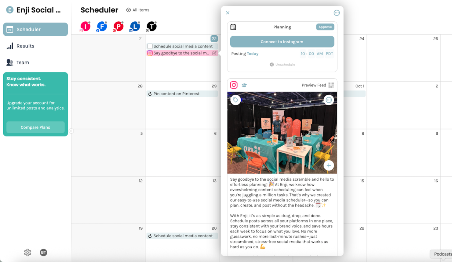 Enji screenshot - I 10 migliori software di automazione del marketing nel 2026