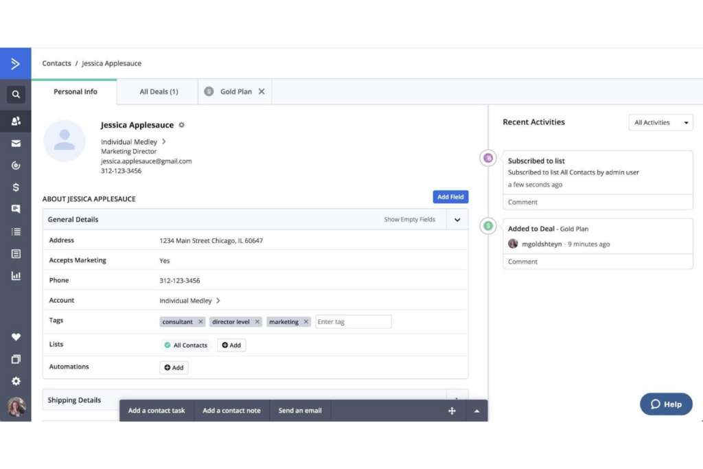 ActiveCampaign screenshot - Los 10 Mejores Programas de Automatización de Marketing en 2026