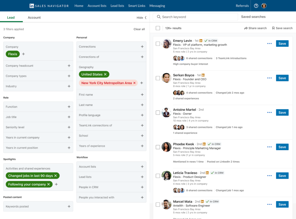 LinkedIn Sales Navigator screenshot - 10 Mejores Herramientas de Automatización de LinkedIn para 2026
