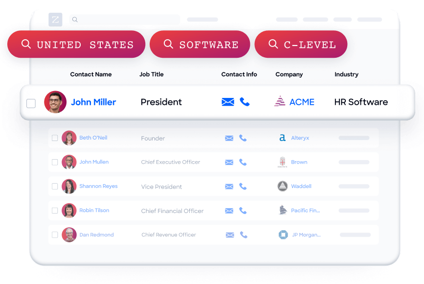 Zoom info screenshot - 10 Mejores Software de Inteligencia de Leads Analizados para 2026