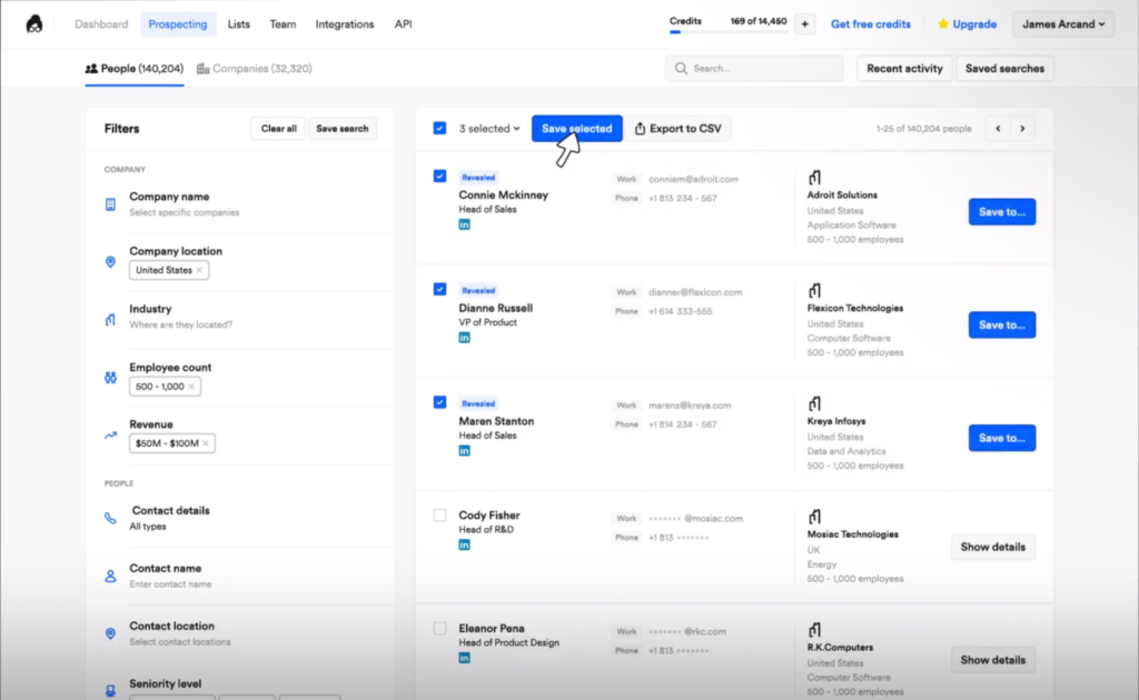 Lusha screenshot - Le 10 Migliori Soluzioni di Lead Mining Recensite per il 2026