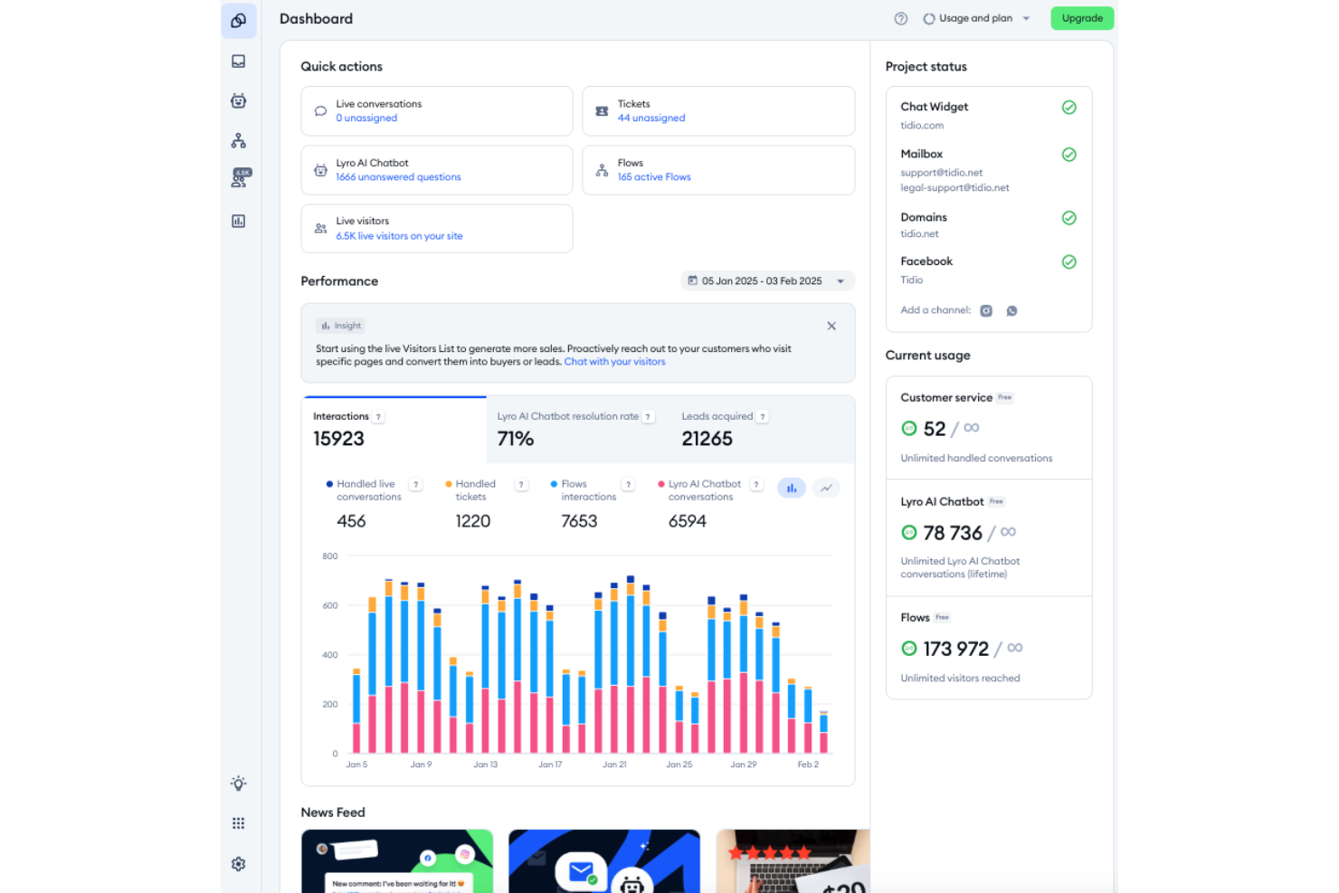 Tidio screenshot - 10 Mejores Software de Generación de Leads Revisados Para 2026