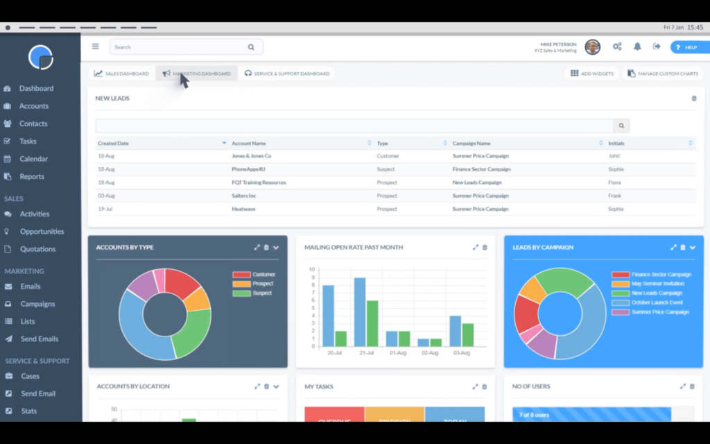 Really Simple Systems screenshot - 15 Migliori Software CRM Gratuiti Recensiti per il 2026