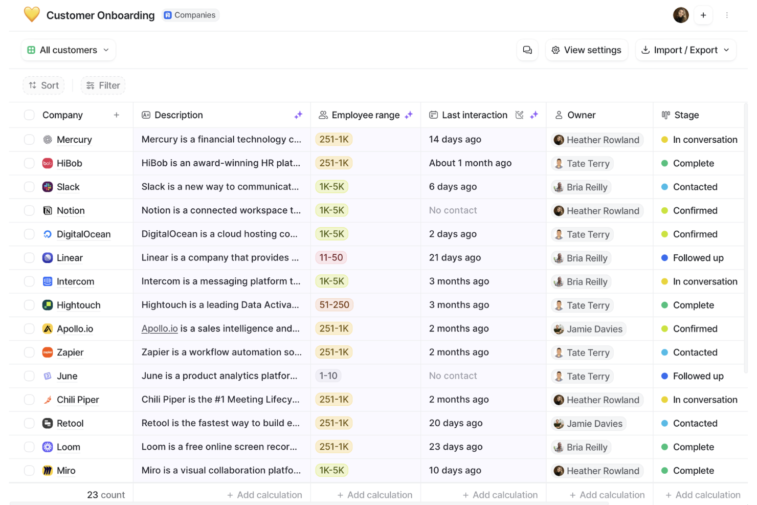 Attio screenshot - Le 10 Migliori Alternative a HubSpot Recensite per il 2026