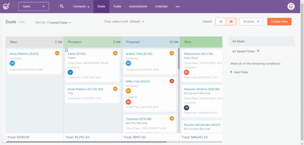 EngageBay screenshot - 10 Mejores Software Gratuitos de Gestión de Leads de 2026