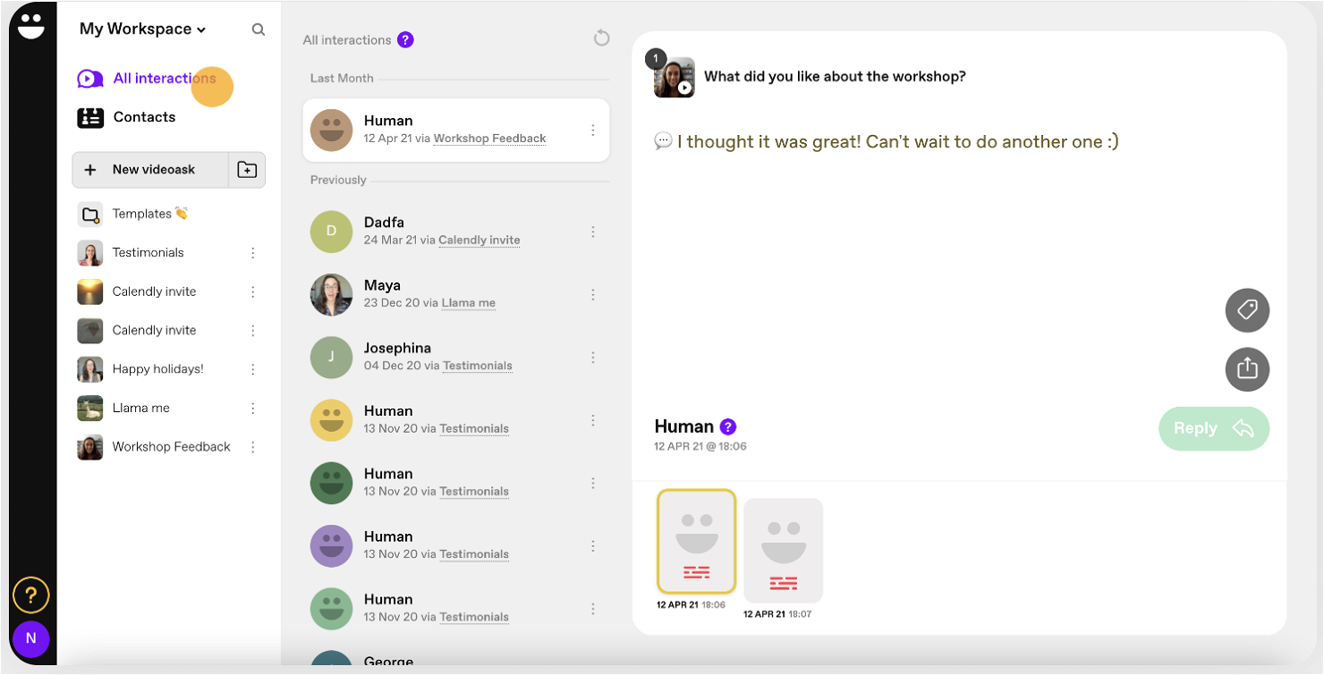Videoask screenshot - Le 10 Migliori Soluzioni Software per la Cattura di Lead Recensite per il 2026