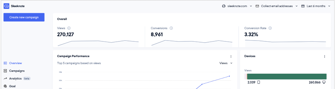Sleeknote screenshot - Le 10 Migliori Soluzioni Software per la Cattura di Lead Recensite per il 2026