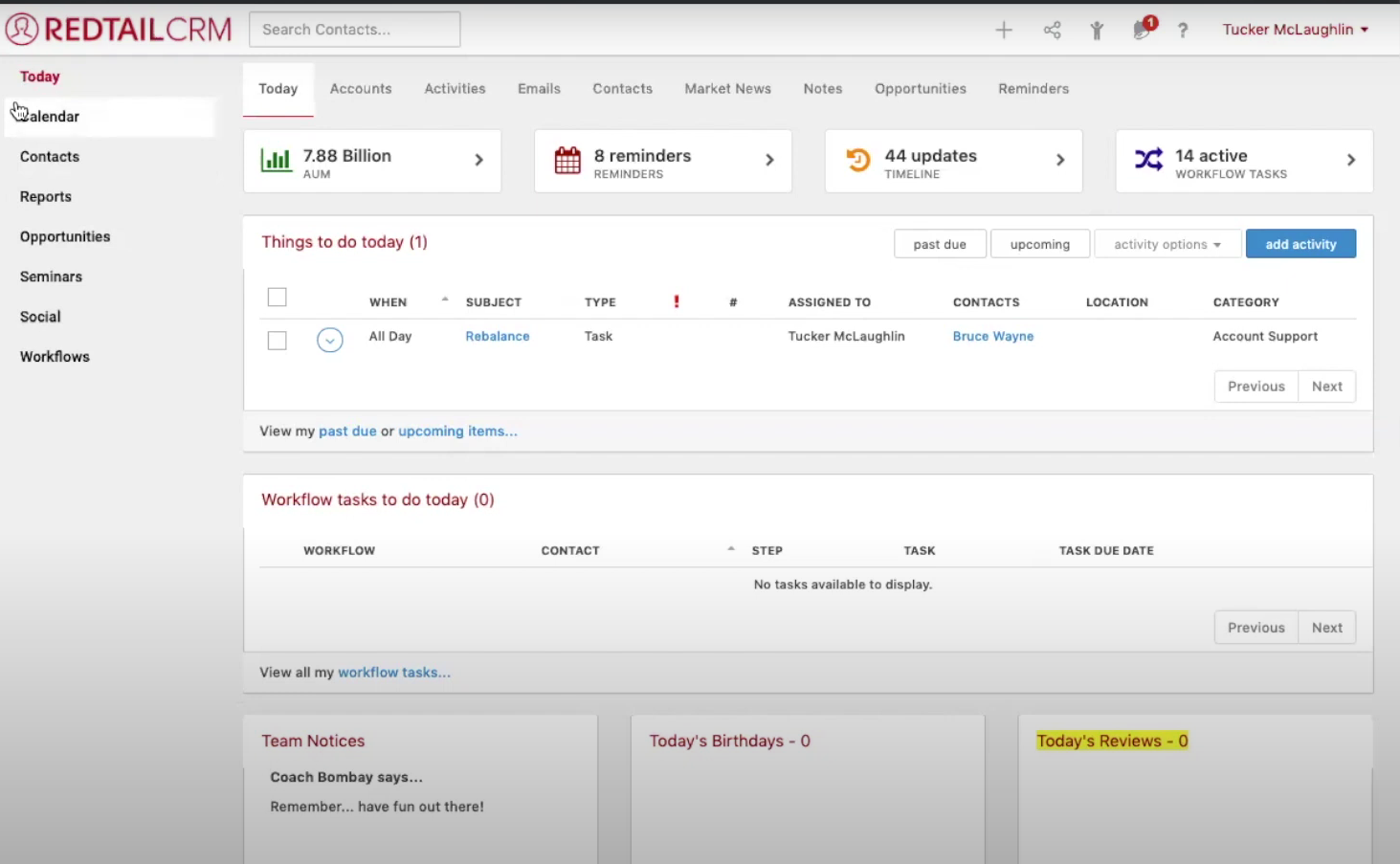 Redtail CRM screenshot - 10 Mejores Software CRM para Servicios Financieros en 2026
