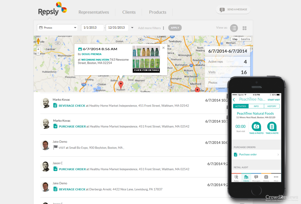 Repsly screenshot - 10 Mejores Software para Ventas de Campo Analizados para 2026