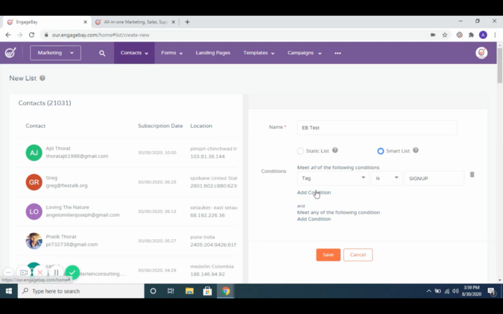EngageBay screenshot - 15 Mejores Software CRM Gratis Analizados para 2026
