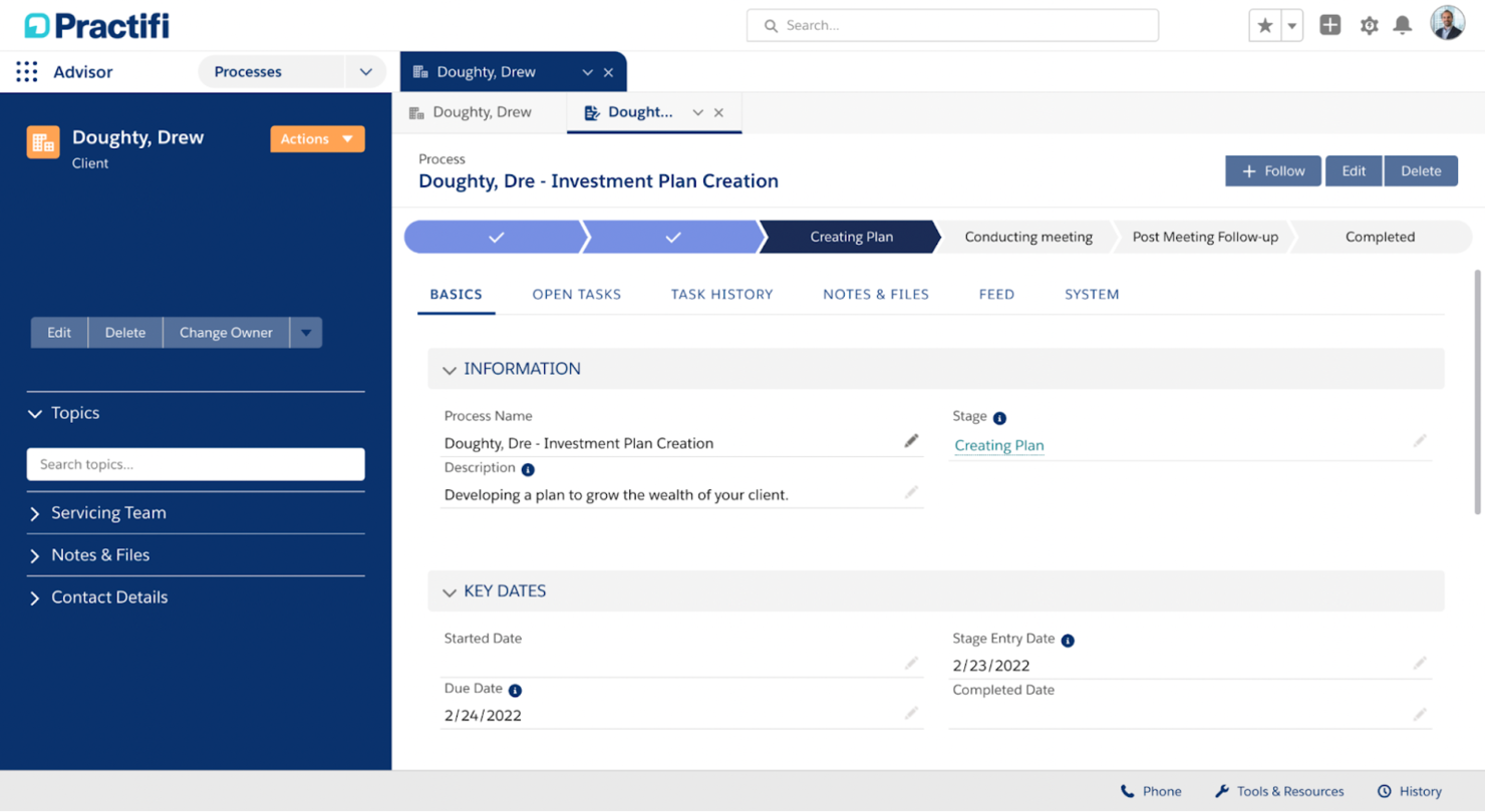 Practifi screenshot - 10 Mejores Software CRM para Servicios Financieros en 2026