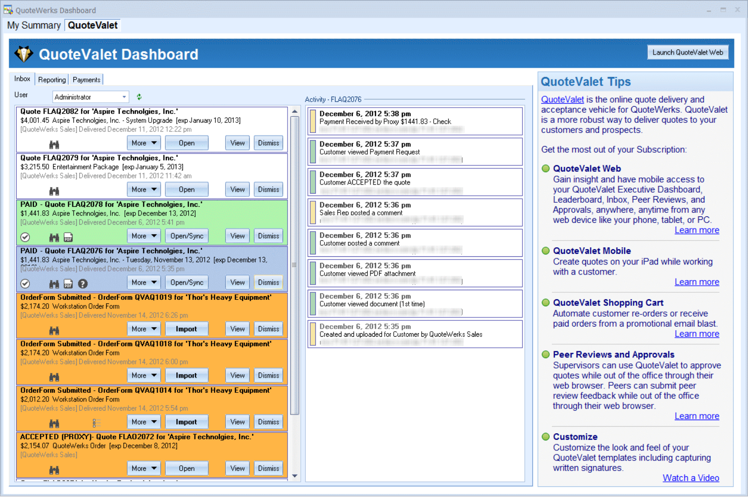 QuoteWerks screenshot - Los 10 Mejores Software CPQ Analizados Para 2026
