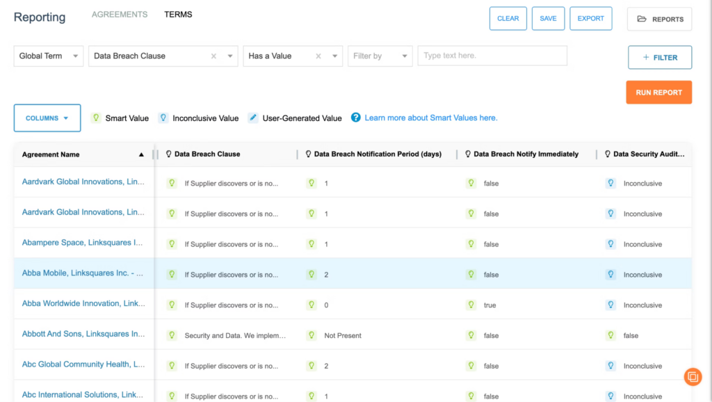 LinkSquares screenshot - Los 10 Mejores Software de Analítica de Contratos en 2026