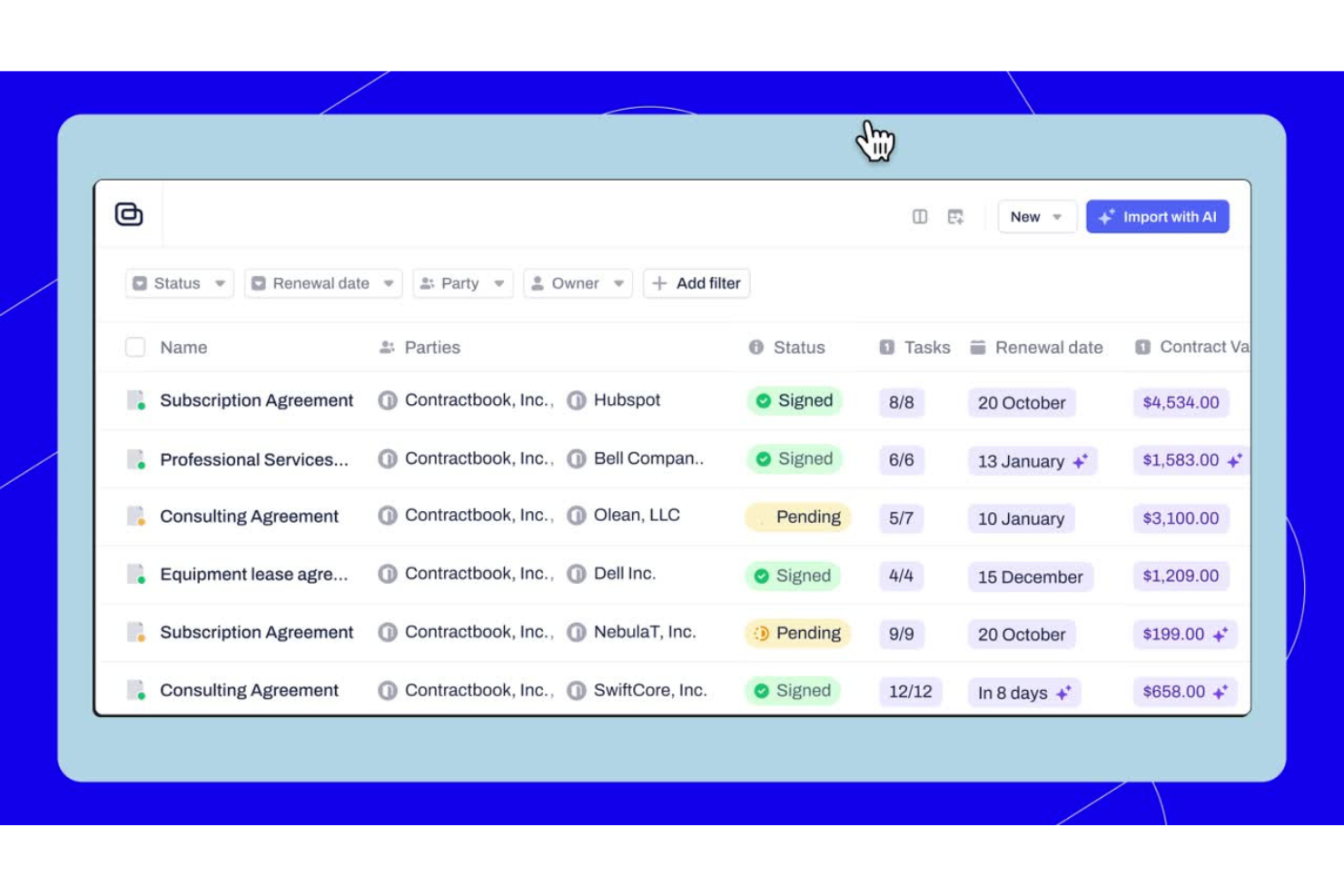 Contractbook screenshot - Le 10 Migliori Soluzioni Software per la Gestione dei Contratti nel 2026