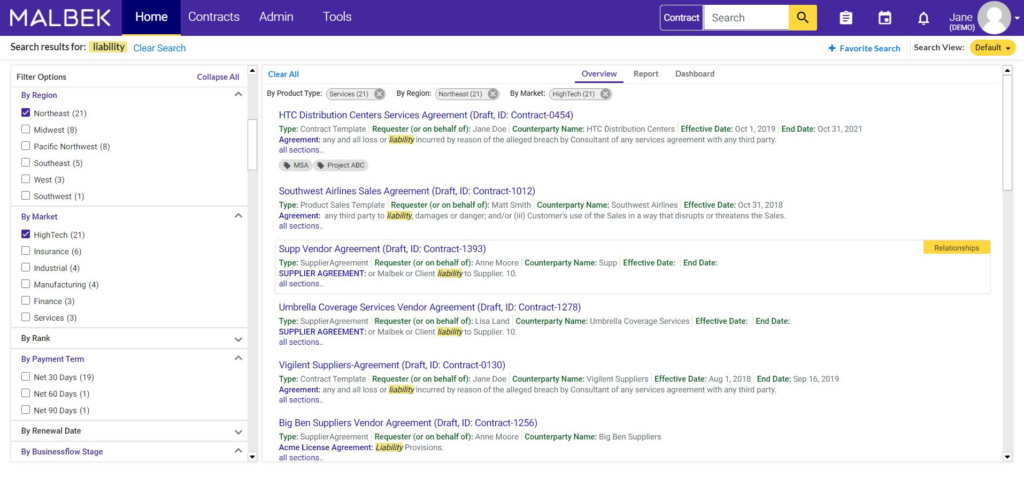 Malbek screenshot - Los 10 Mejores Software de Analítica de Contratos en 2026