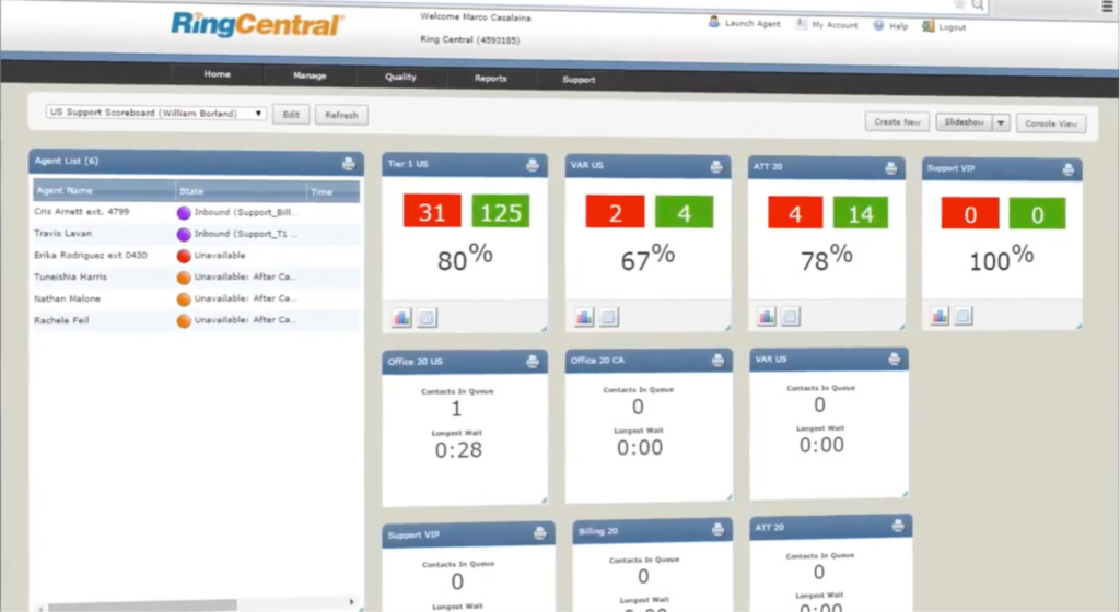 RingCentral screenshot - Los 10 mejores software para llamadas en frío analizados para 2026