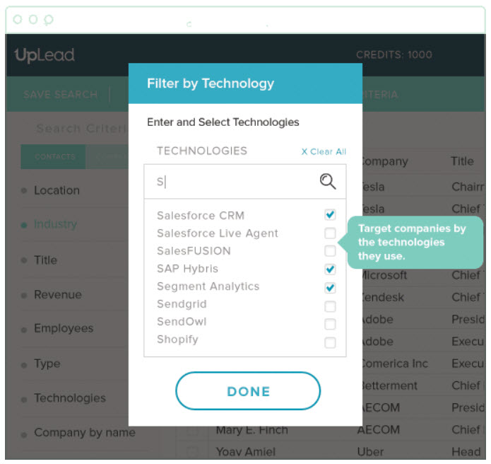 UpLead screenshot - Le 10 migliori soluzioni software per le vendite B2B – Recensione 2026