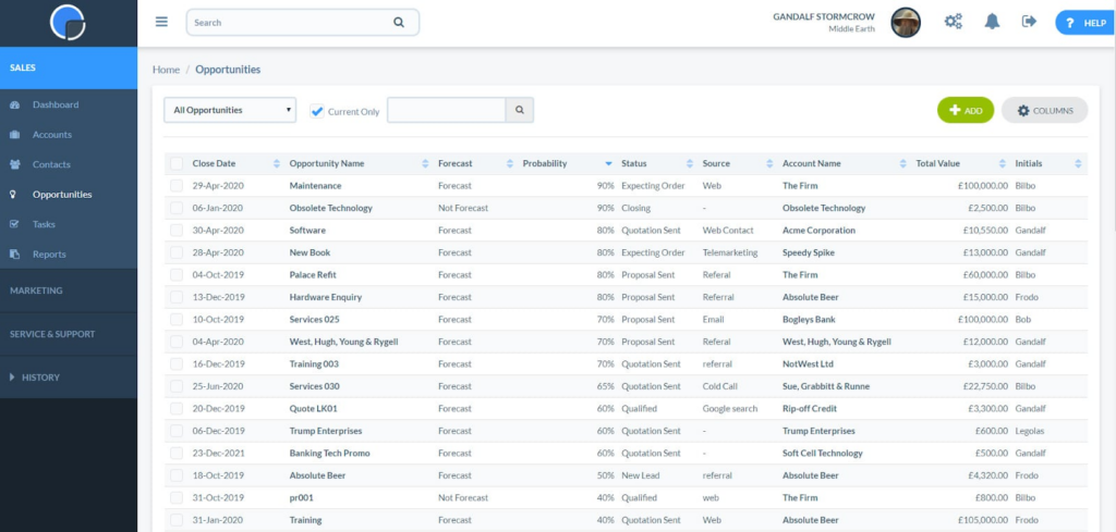 Really Simple Systems screenshot - I 10 Migliori Software per Database Clienti Recensiti per il 2026