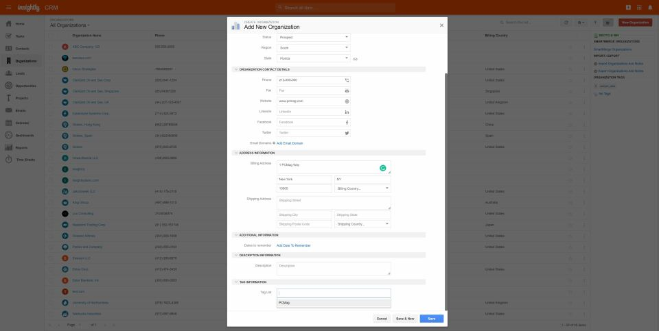 Insightly screenshot - I 10 Migliori Software per Database Clienti Recensiti per il 2026