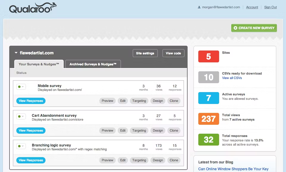 Qualaroo screenshot - I 10 migliori software per l’ottimizzazione del tasso di conversione nel 2026